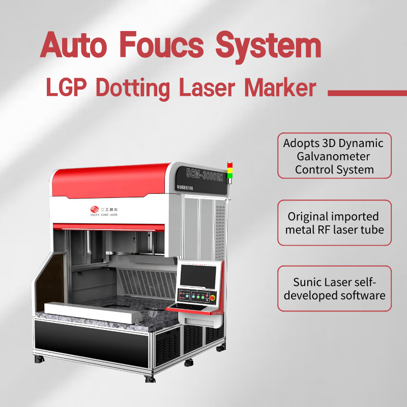 Sunic 3D Dynamic Focusing LED Panel Light LGP Laser Dotting Machine SCM3000 for Advertising Industry Non-metal Materials Marking
