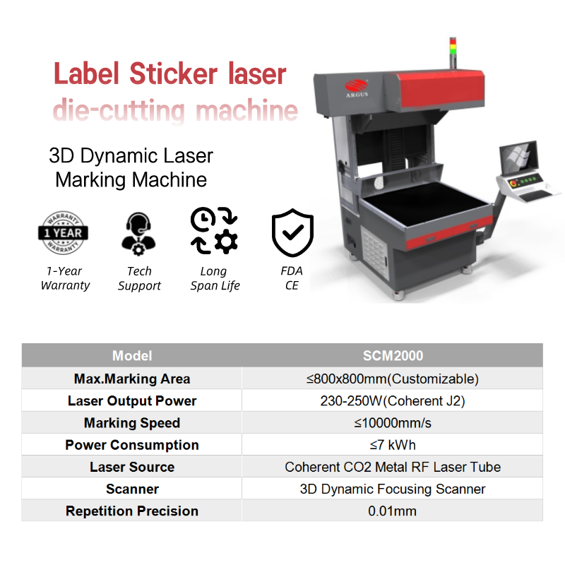 SUNIC Label Sticker Laser Die-cutting Machine Vinyl Cutter Galvo Co2 Laser Cutting Machine SCM2000